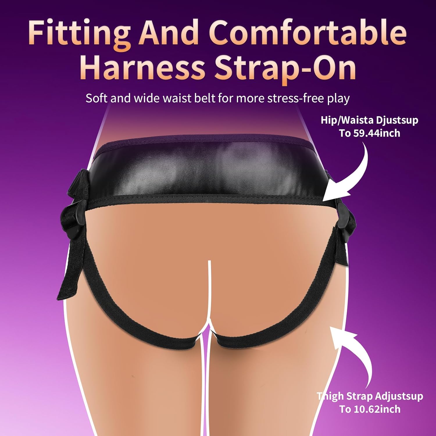 Adjustable Hands-Free Strap-On Harness with Flexible Realistic Dildo - Image 2