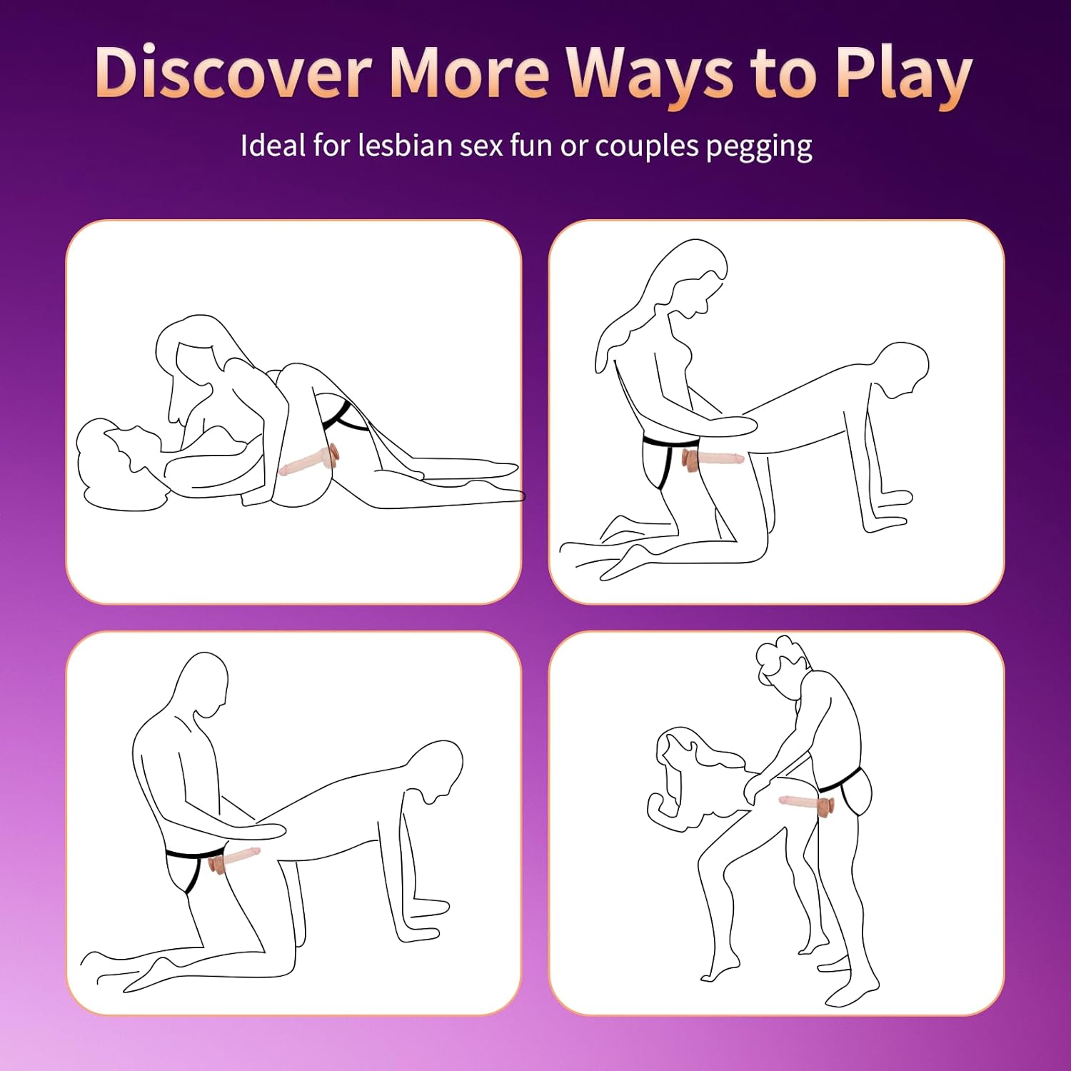 Adjustable Hands-Free Strap-On Harness with Flexible Realistic Dildo - Image 3