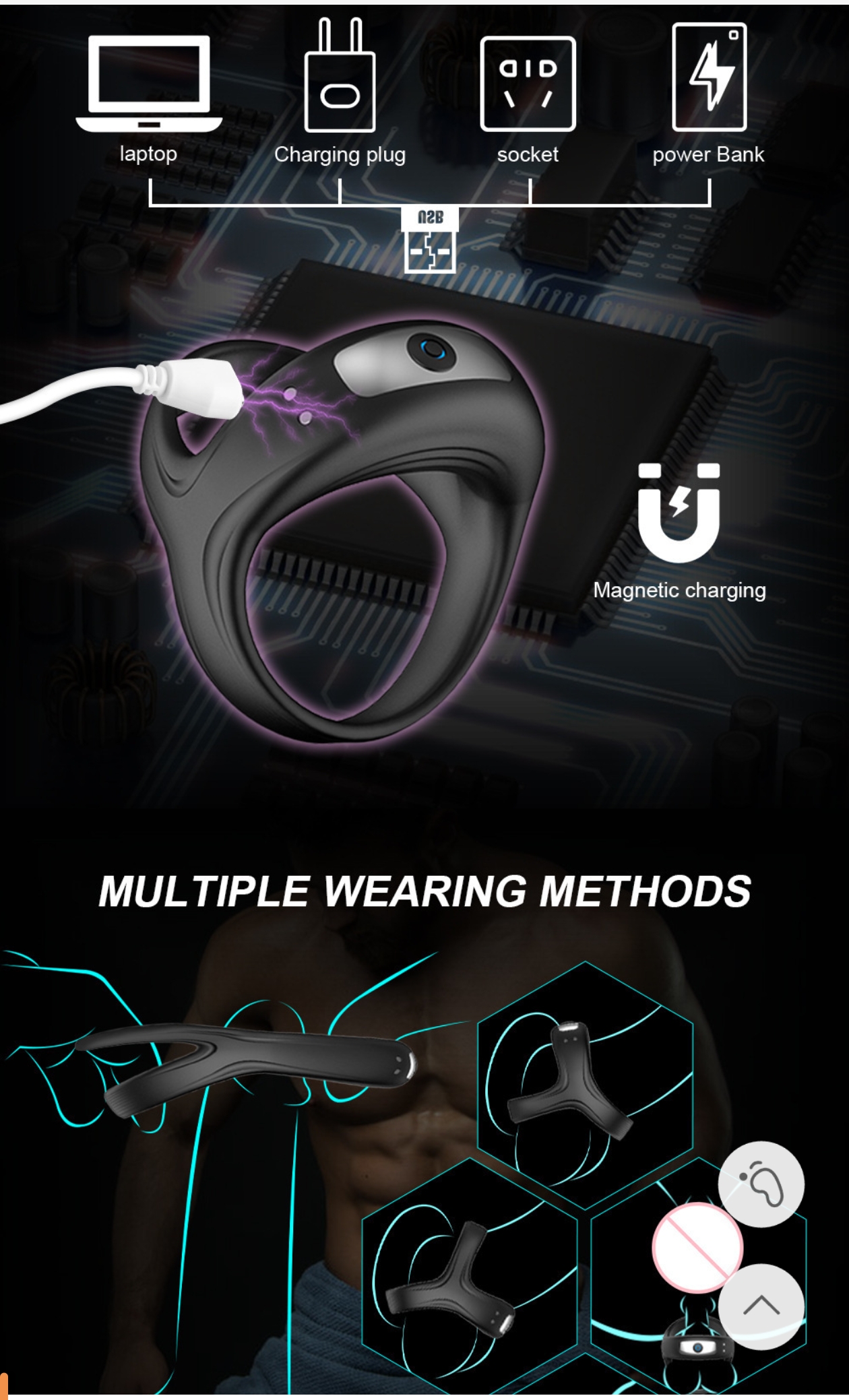 Rechargeable Dual-Ring Couples Vibrating Massager – Secure Fit, One-Button Control & Intimate Comfort - Image 4