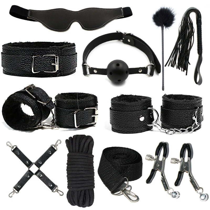 10-Piece Adult Roleplay Restraint Set | Soft-Lined, Adjustable Design in Black or Pink - Image 3