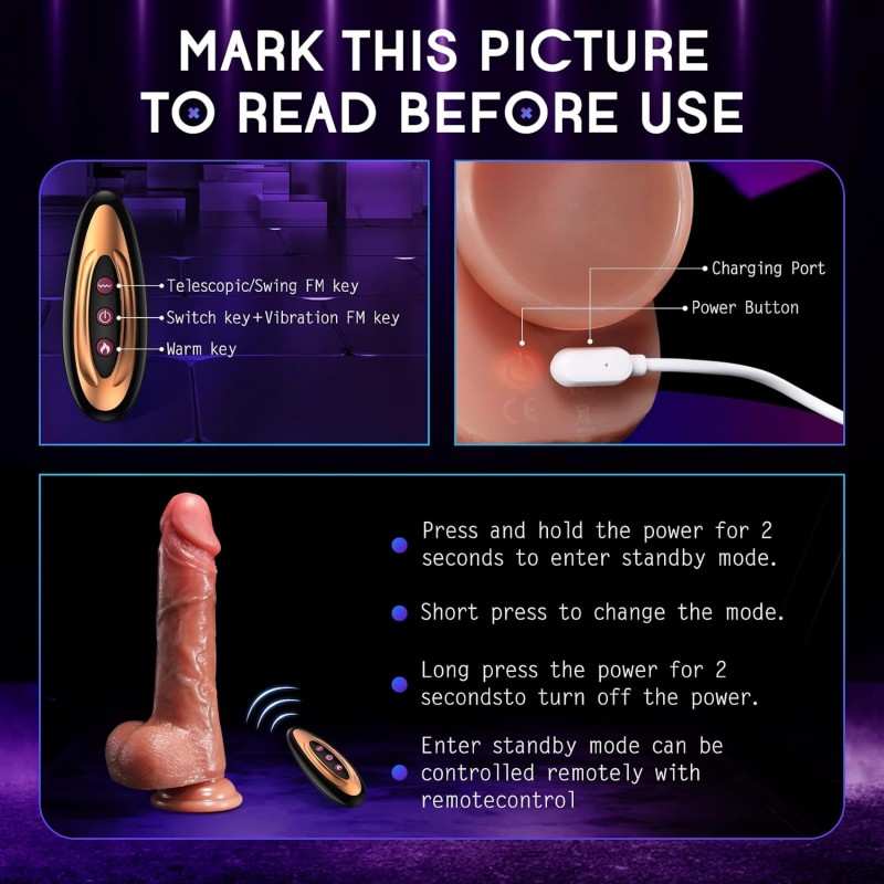 Remote-Controlled Telescopic Thrusting Dildo with Swing Motion & Suction Base - Image 7