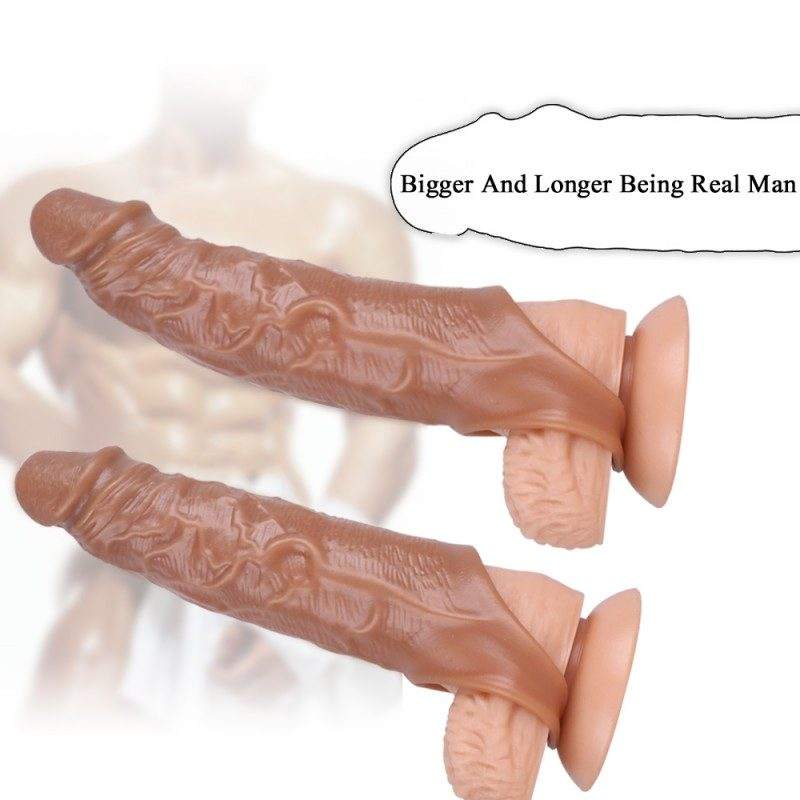 Ultra-Realistic Textured Extension Sleeve with Dual-Stimulation Design - Image 2