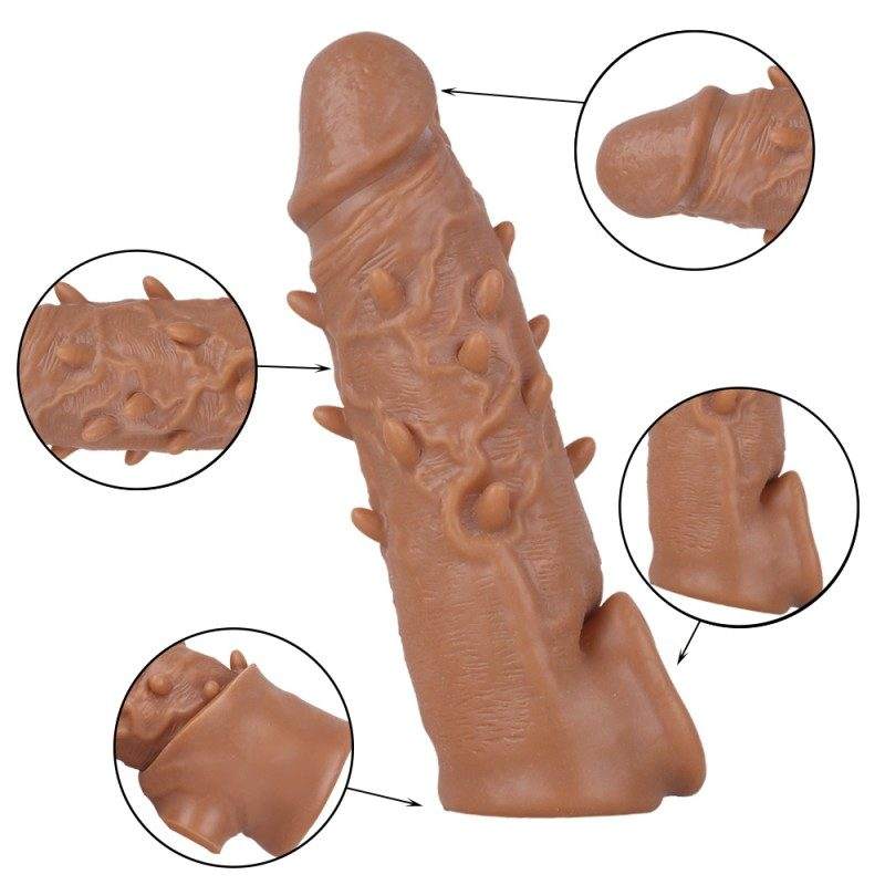 23CM Extra-Long Textured Extension Sleeve with Multi-Point Stimulation - Image 3