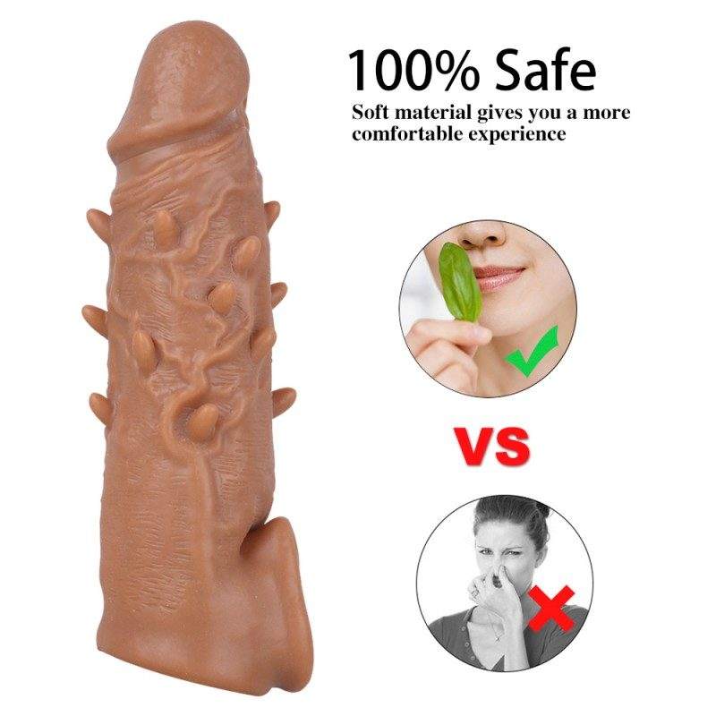 23CM Extra-Long Textured Extension Sleeve with Multi-Point Stimulation - Image 2
